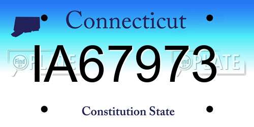 IA67973 Connecticut License Plate