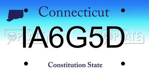 IA6G5D Connecticut License Plate