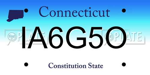 IA6G5O Connecticut License Plate