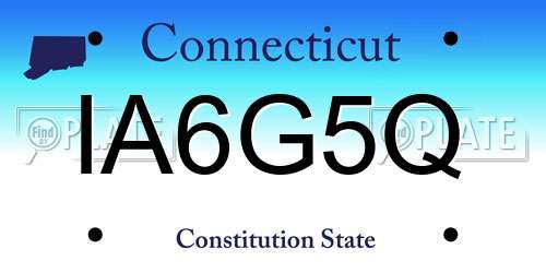 IA6G5Q Connecticut License Plate
