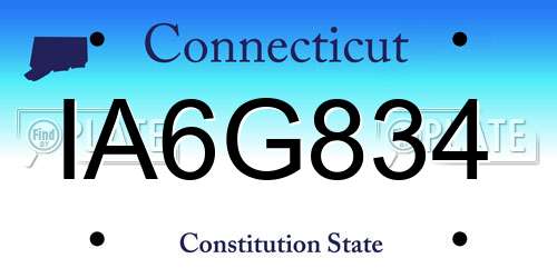 IA6G834 Connecticut License Plate