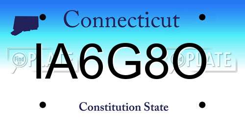 IA6G8O Connecticut License Plate