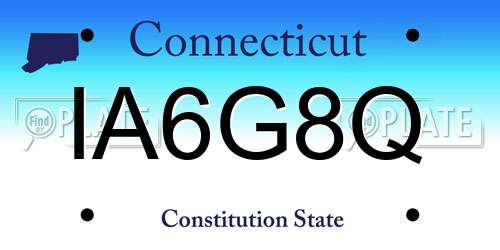 IA6G8Q Connecticut License Plate