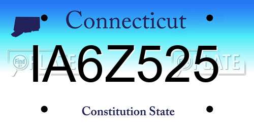 IA6Z525 Connecticut License Plate