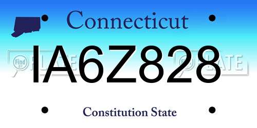 IA6Z828 Connecticut License Plate