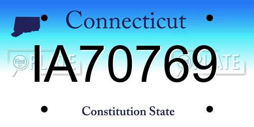 IA70769 Connecticut License Plate