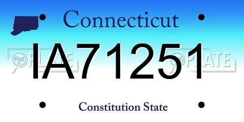 IA71251 Connecticut License Plate