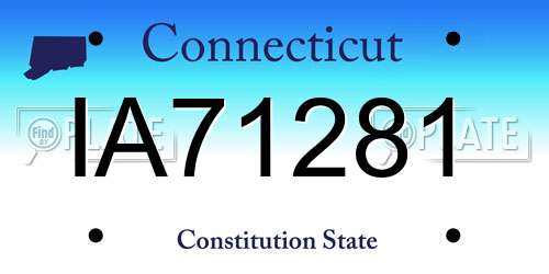 IA71281 Connecticut License Plate