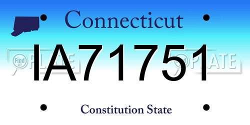 IA71751 Connecticut License Plate