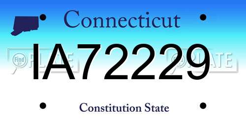 IA72229 Connecticut License Plate