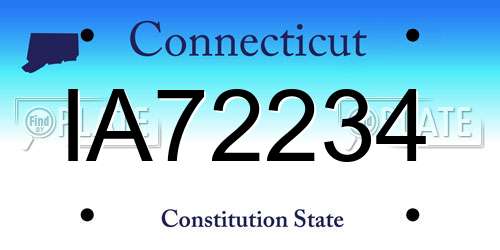IA72234 Connecticut License Plate