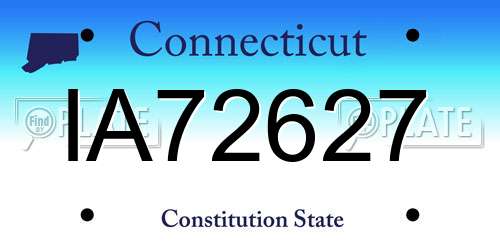 IA72627 Connecticut License Plate