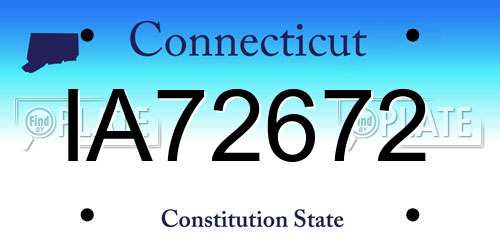 IA72672 Connecticut License Plate