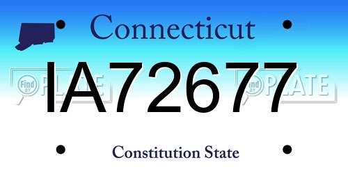 IA72677 Connecticut License Plate