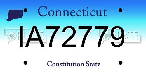 IA72779 Connecticut License Plate