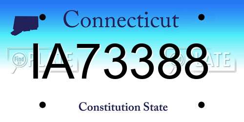 IA73388 Connecticut License Plate