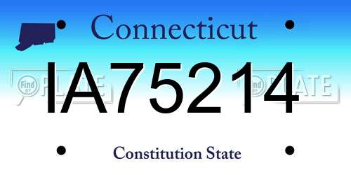 IA75214 Connecticut License Plate