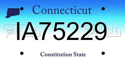 IA75229 Connecticut License Plate