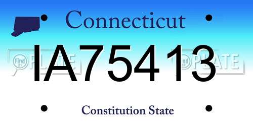 IA75413 Connecticut License Plate