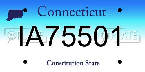IA75501 Connecticut License Plate