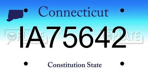IA75642 Connecticut License Plate