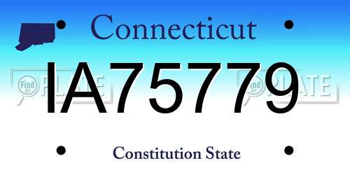 IA75779 Connecticut License Plate