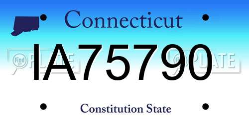 IA75790 Connecticut License Plate