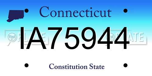 IA75944 Connecticut License Plate