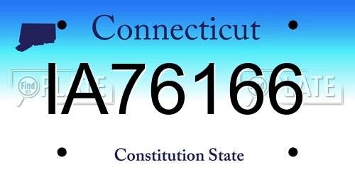 IA76166 Connecticut License Plate
