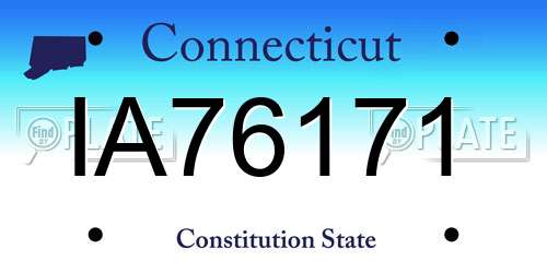 IA76171 Connecticut License Plate