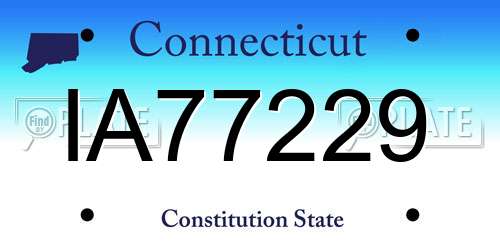 IA77229 Connecticut License Plate