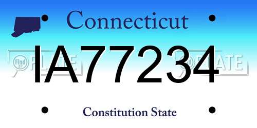 IA77234 Connecticut License Plate