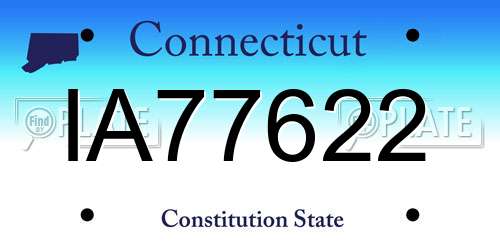 IA77622 Connecticut License Plate