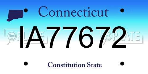 IA77672 Connecticut License Plate