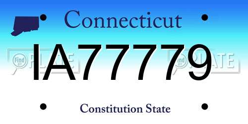 IA77779 Connecticut License Plate