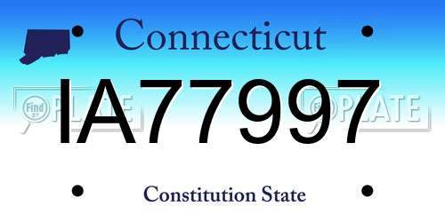 IA77997 Connecticut License Plate