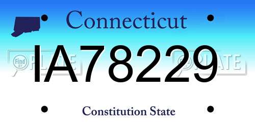 IA78229 Connecticut License Plate
