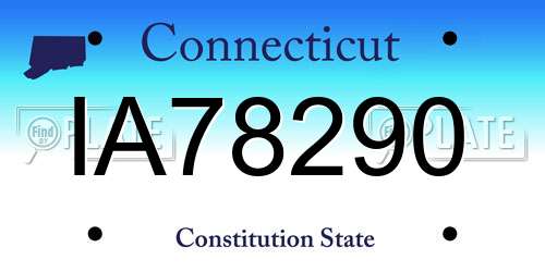 IA78290 Connecticut License Plate