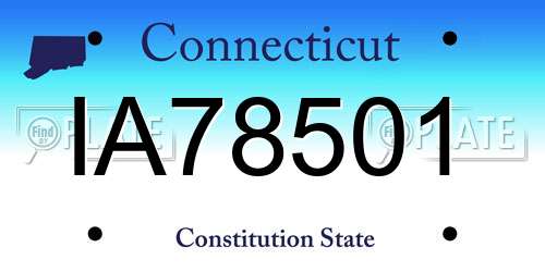 IA78501 Connecticut License Plate
