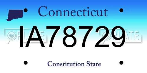 IA78729 Connecticut License Plate