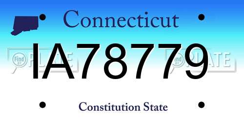 IA78779 Connecticut License Plate