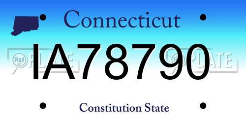 IA78790 Connecticut License Plate