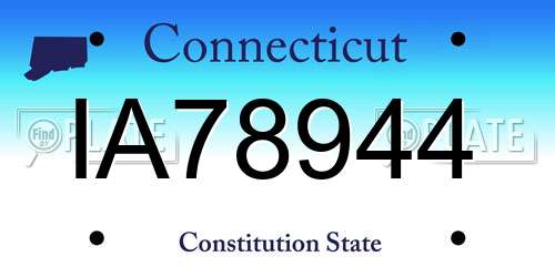 IA78944 Connecticut License Plate