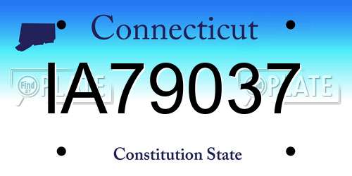 IA79037 Connecticut License Plate
