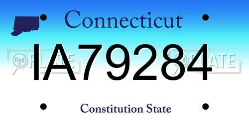 IA79284 Connecticut License Plate