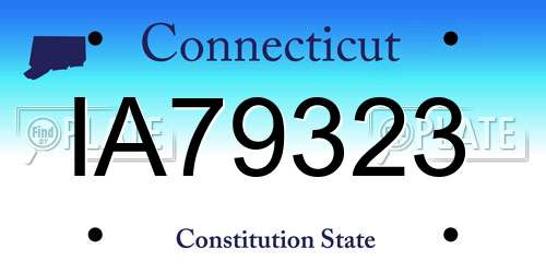 IA79323 Connecticut License Plate