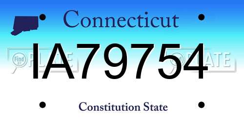 IA79754 Connecticut License Plate