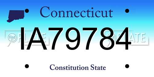 IA79784 Connecticut License Plate