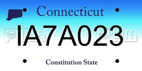 IA7A023 Connecticut License Plate