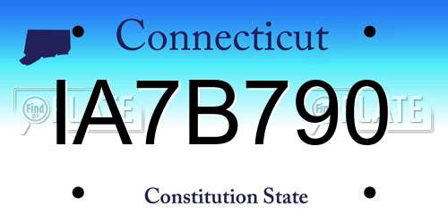 IA7B790 Connecticut License Plate